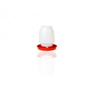 Drinker for pigeons - White Plastic Jar with red base (1 Gallon)